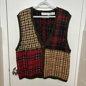 Robert Scott Ltd Vintage Knitted by Hand Vest Womens size XL Rame/Cotten blend